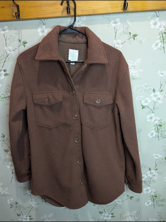 Joie Jackets & Blazers - Joie Brown Fleece Button-Up Shacket